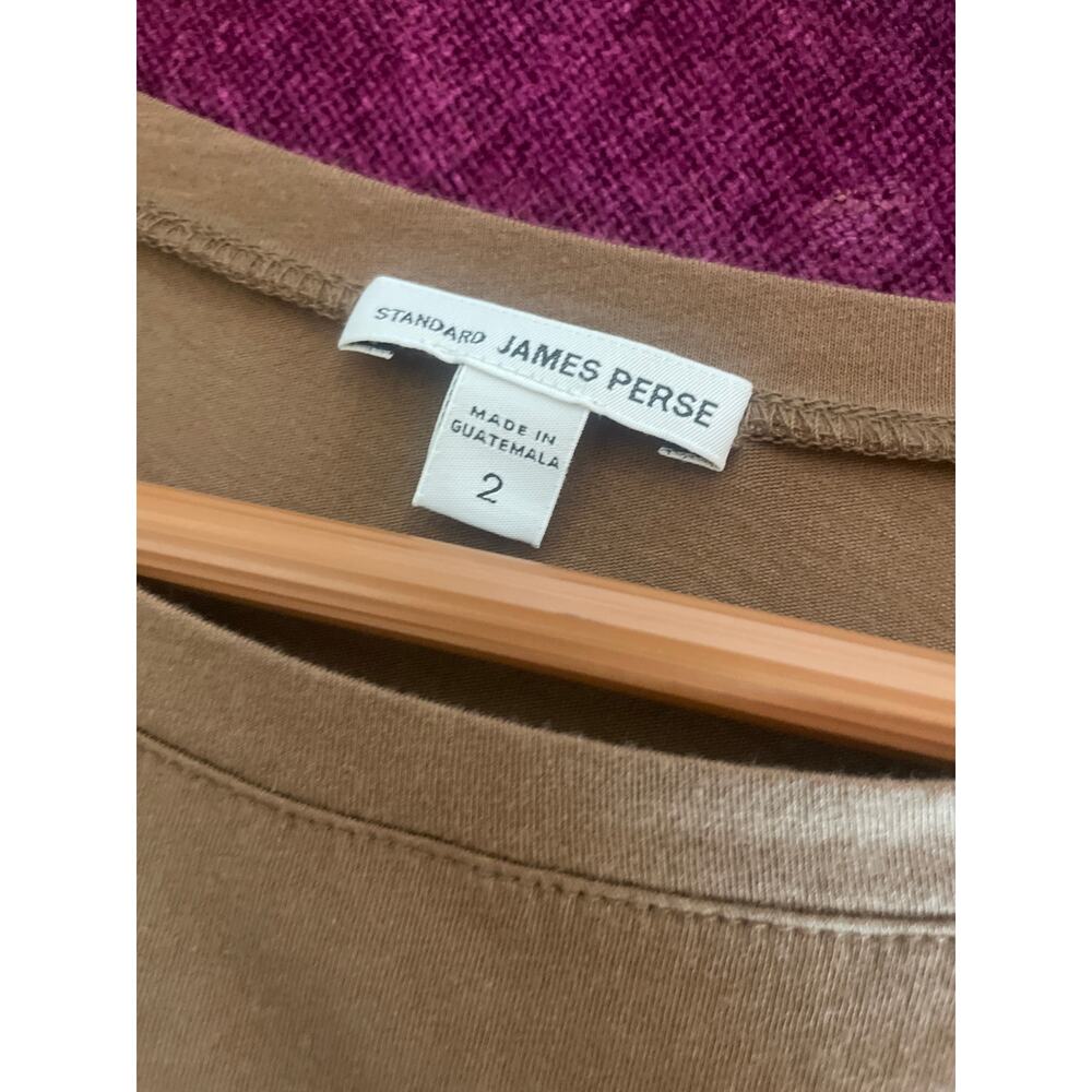 JAMES PERSE Long Sleeve Ruched Jersey Knit Midi Dress Size Medium M 2 MINIMALIST - Picture 3 of 7